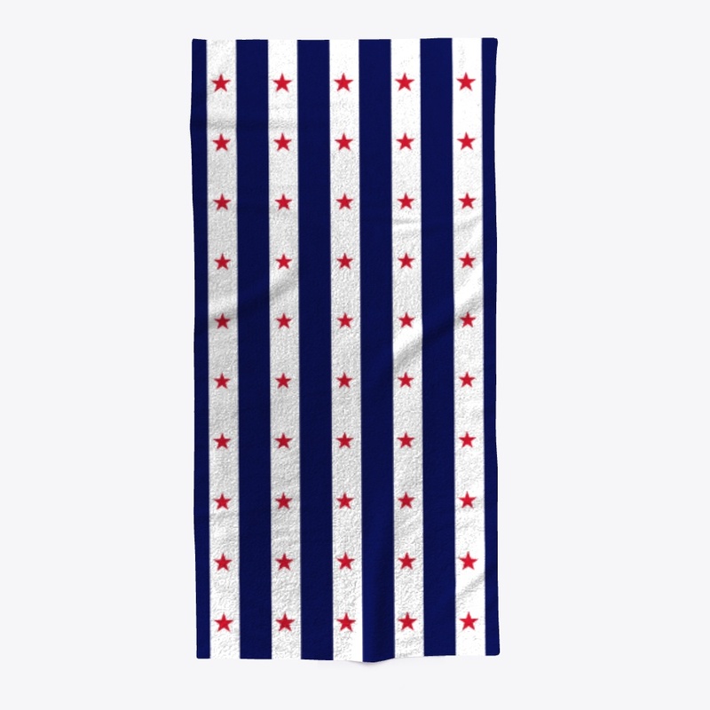 Elegant Red Stars Blue White Strips