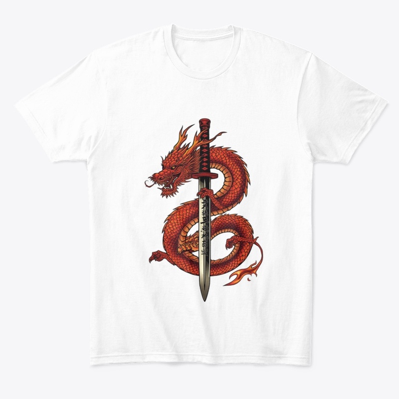 Japanese Dragon & Sword Graphic  🐉