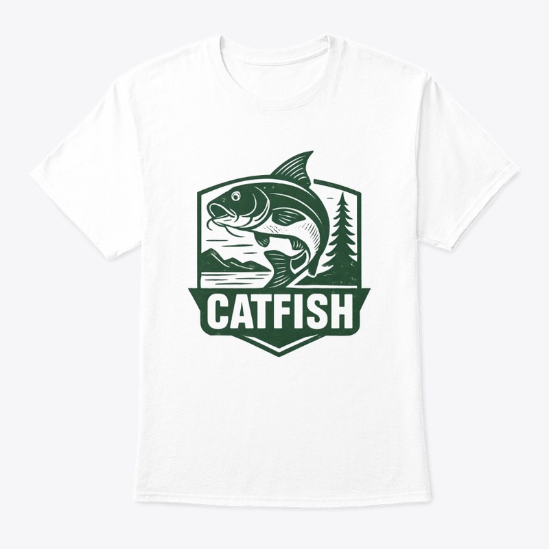 Retro Catfish Fishing Badge