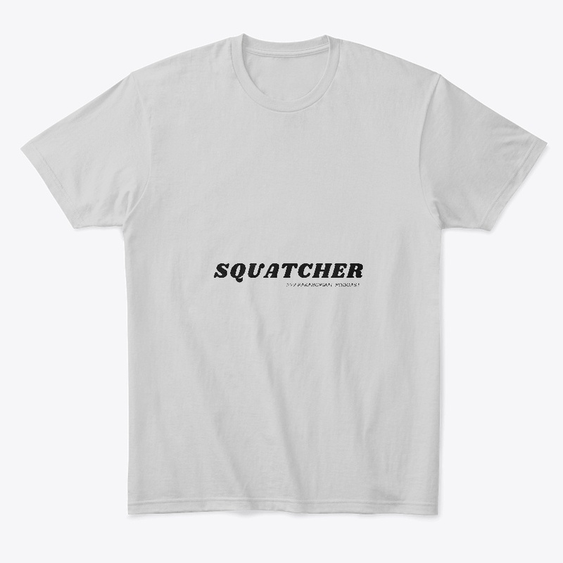 Squatcher Bigfoot Tee  Black letters
