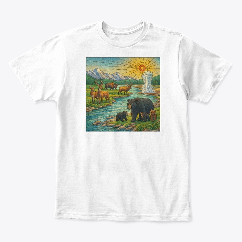 Animals at Yellowstone mosaic