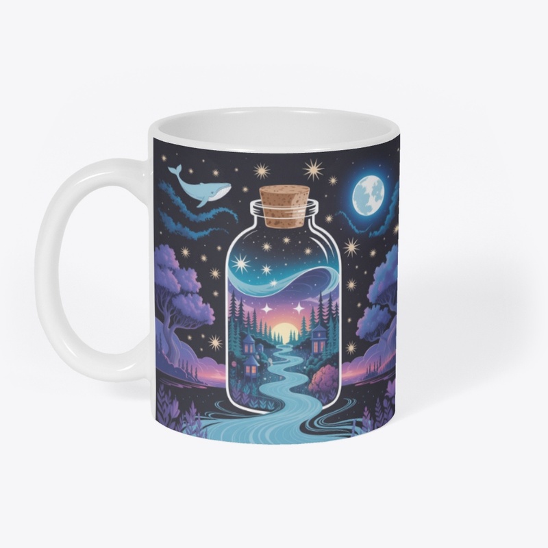 Magical Night Landscape in a Bottle
