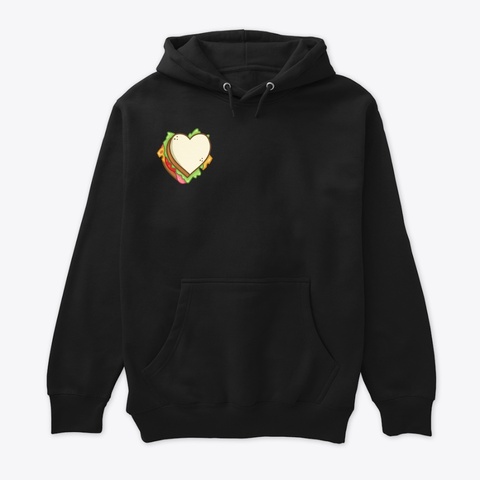 Tiny Sandwich Heart Hoodie Black Maglietta Front