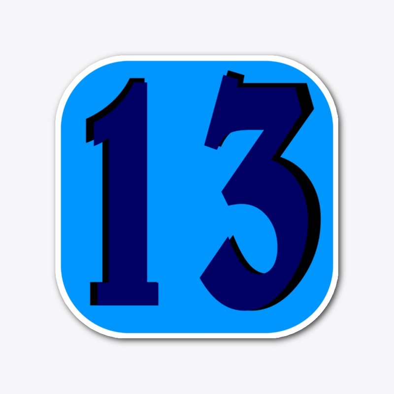 "13" Sticker (Blue)