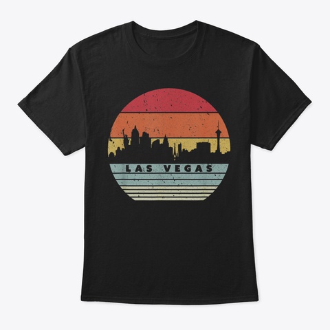 Las Vegas Souvenir T Shirt Retro Usa Shi Black T-Shirt Front