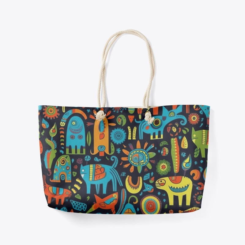 colorful repeating cartoon pattern