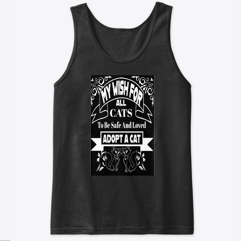 Adopy A Cat Black  Teeshirt