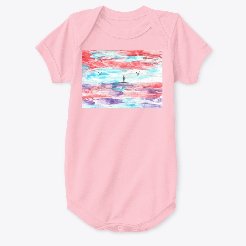 Colored seascape, sailboat, sea