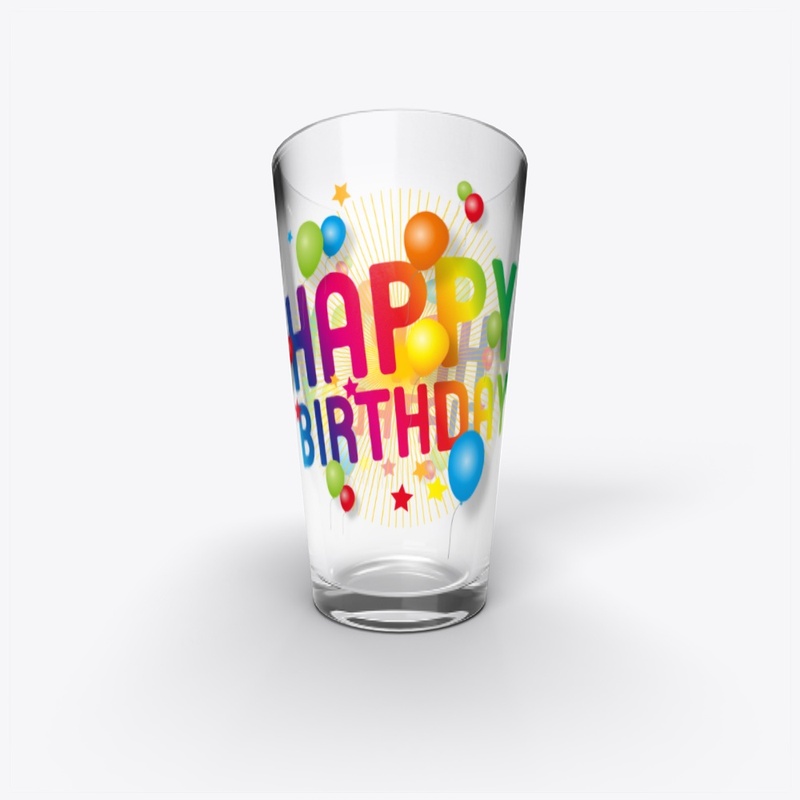 Happy Birthday glass