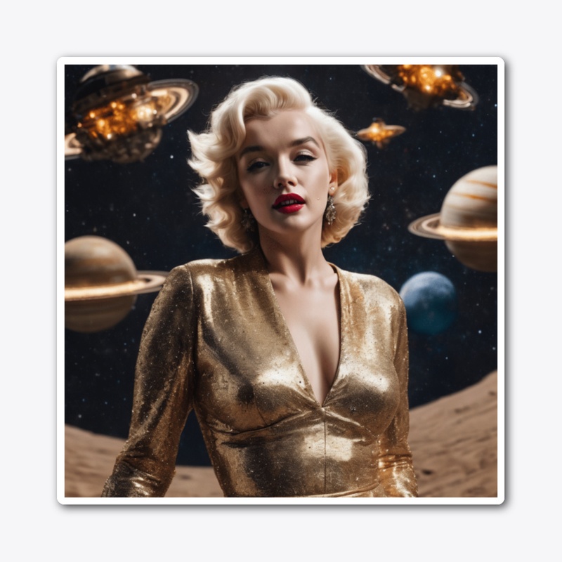 Glamourous woman in space