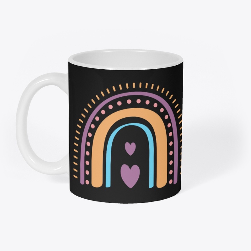 Rainbow Hearts Boho Graphic