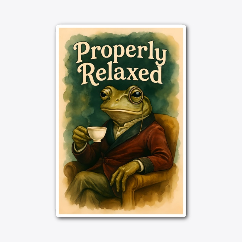Sophisticated Frog Tea Poster