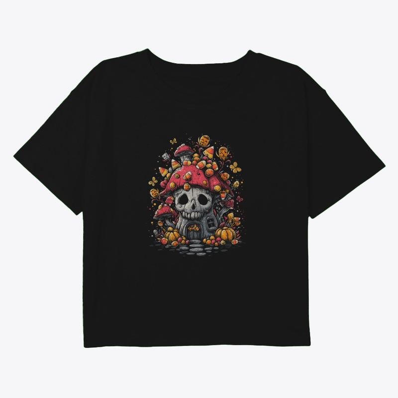 Cute Skull Mushroom House