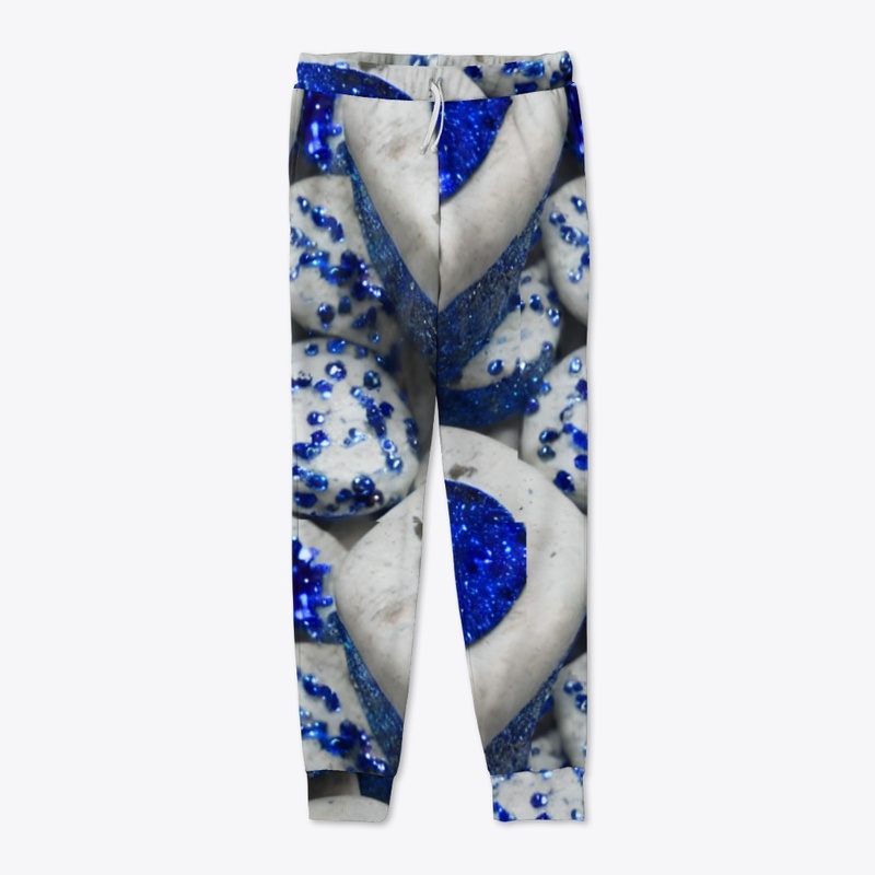 Sparkly Blue and White Rock Design 