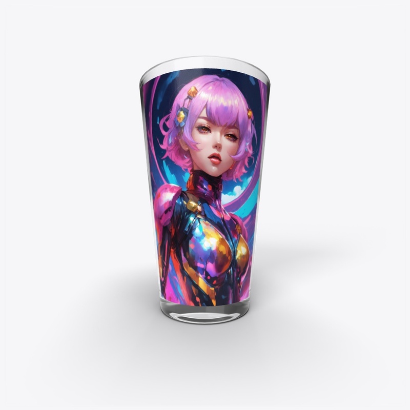 Chaotic maximalist anime illustration 