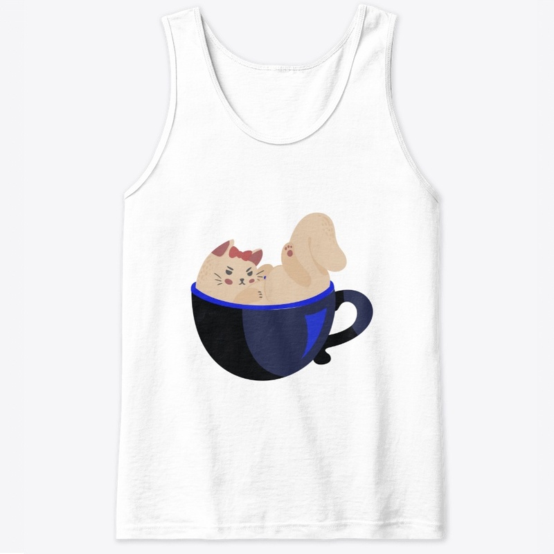 Cat enjoying coffee