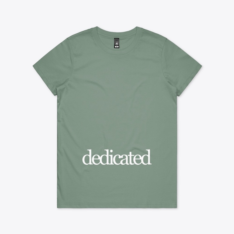 Dedicated in White on a Black Background