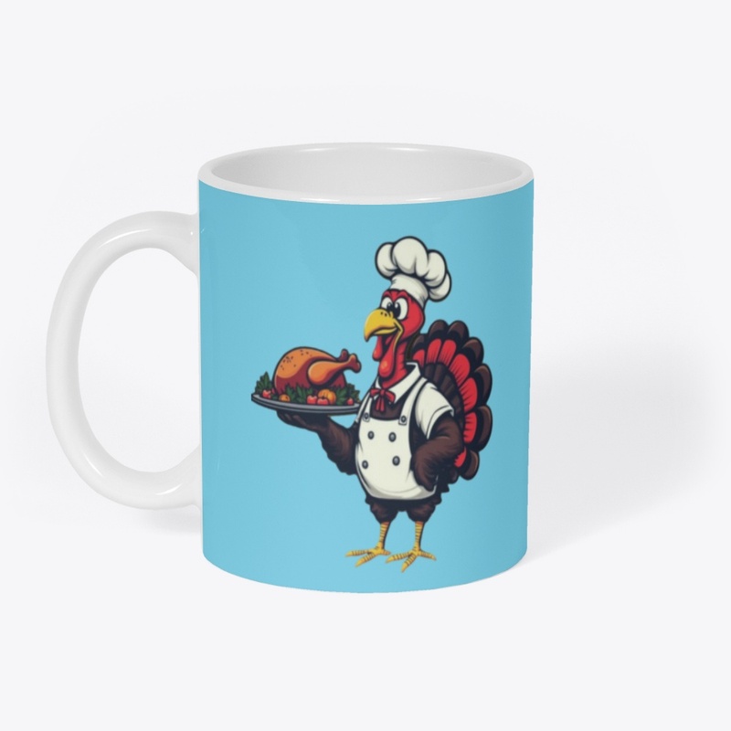 Funny Chef Turkey Cartoon  T-Shirt