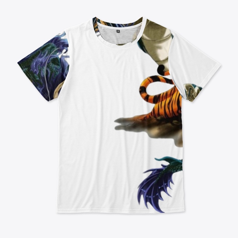 Tiger and dragon design T-shirt