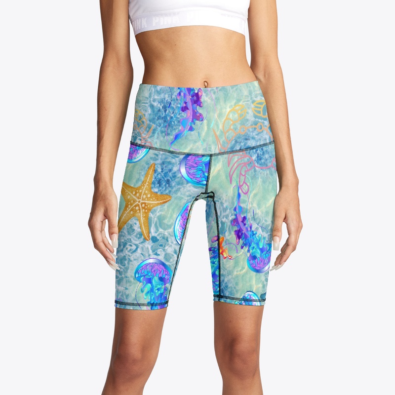 Sea pattern with jellyfish, starfish