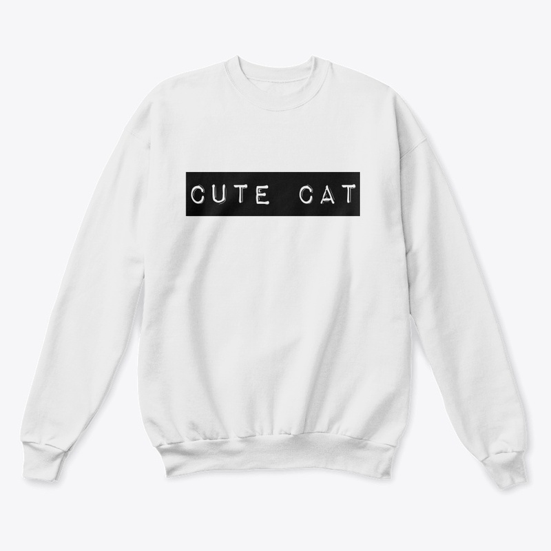 Hoodie with Cute Cat Text logo