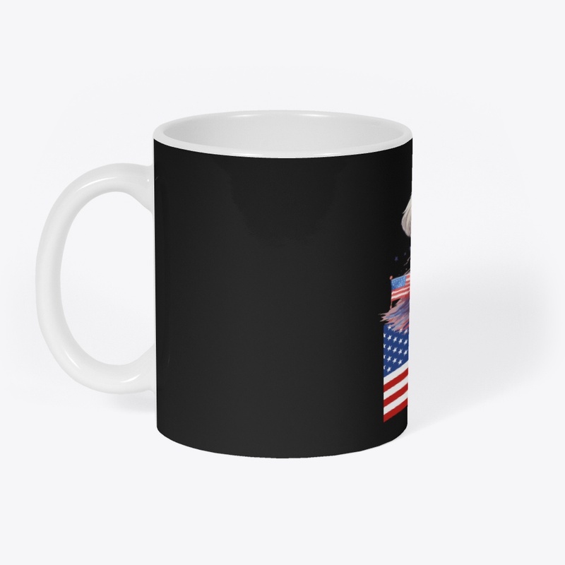 Cute Dog July 4th American Flag T shirt