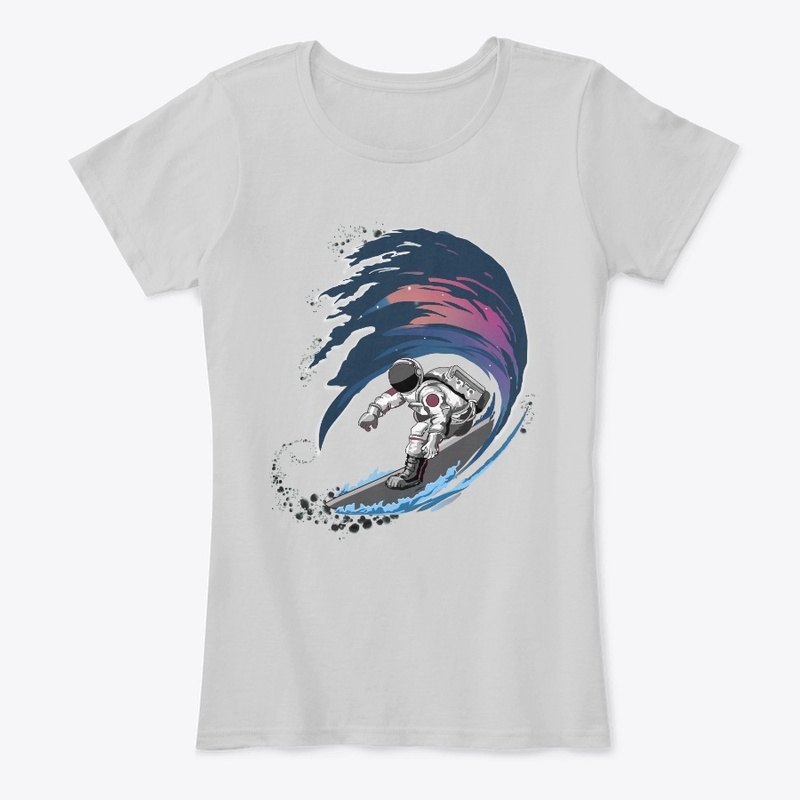 Astronaut surfing on asteroid belt
