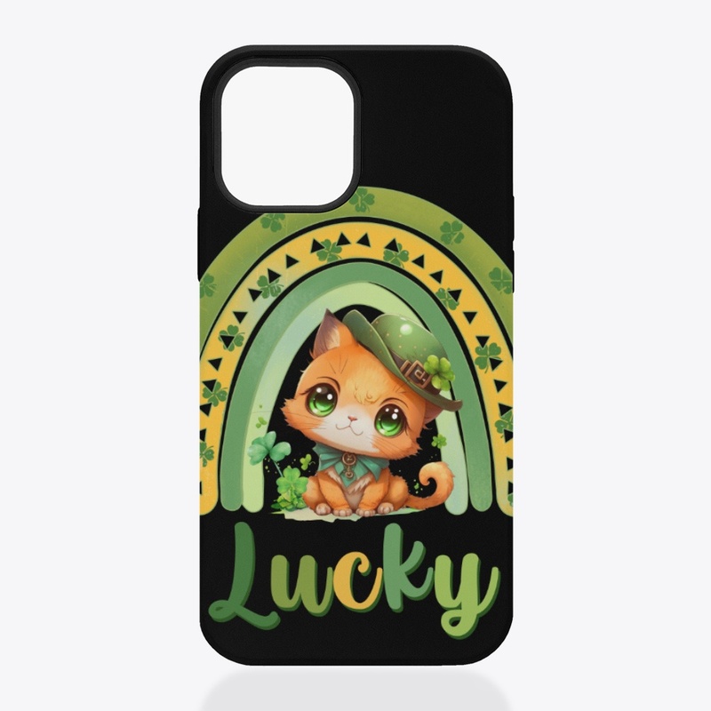 St patrick green rainbow Feline lucky