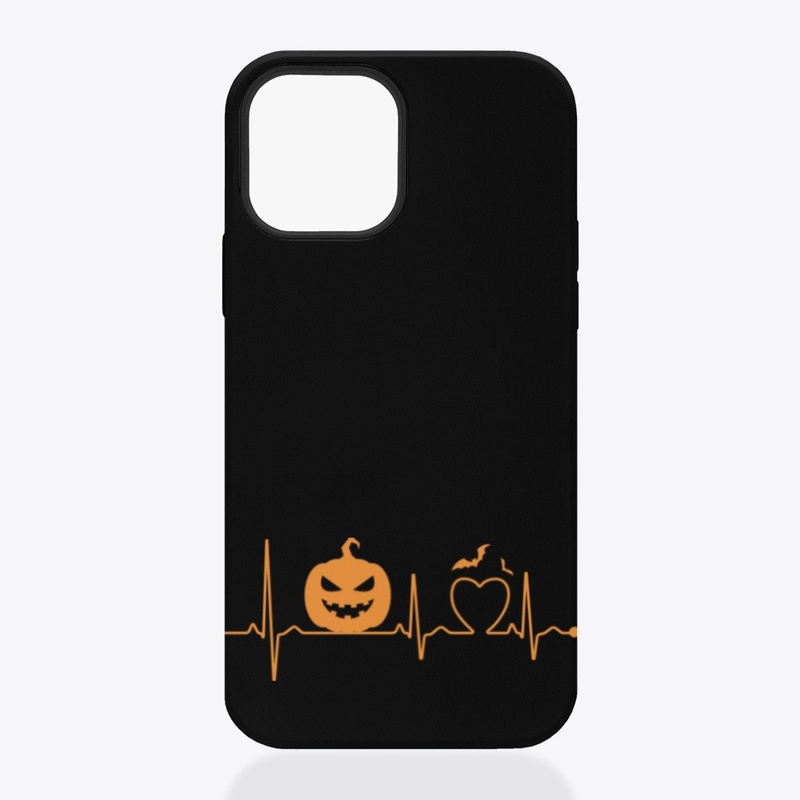 Pumpkin, bat and electrocardiogram