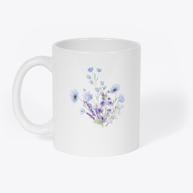 T shrit Peaceful Blue Flower