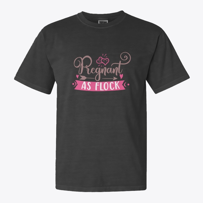 Pregnant As Flock Funny Flamingo T-Shirt