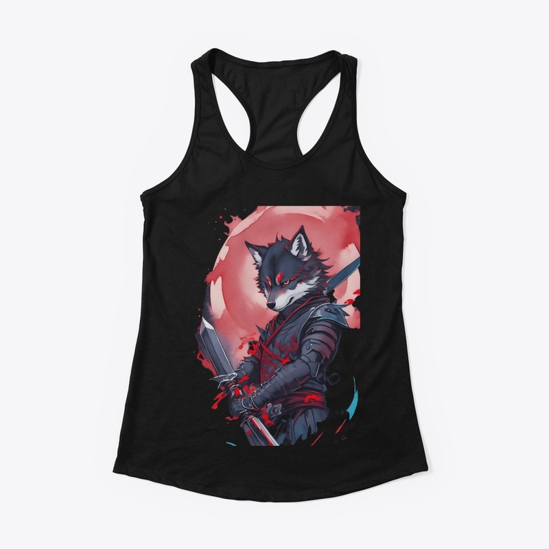 Evil ninja wolf ,Women's Racerback Tank