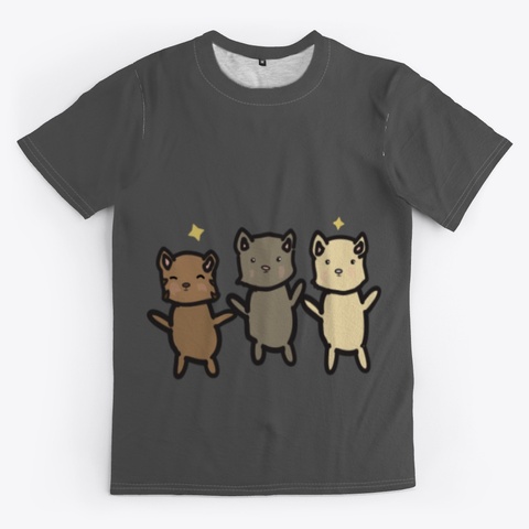 Cat Tee Charcoal T-Shirt Front