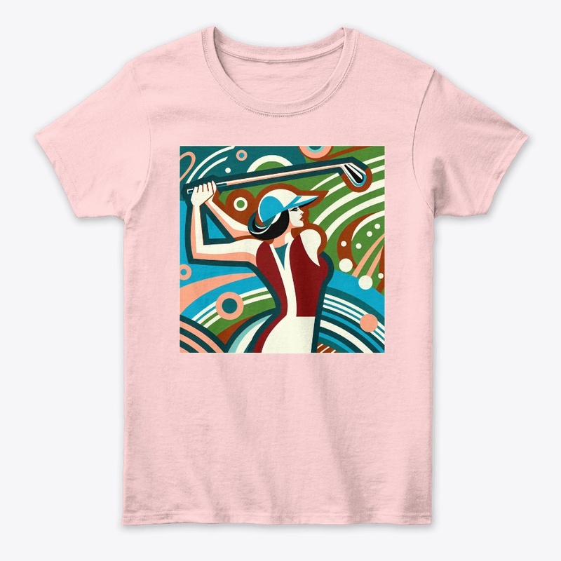 Woman Golfer Art Deco Summer Sports