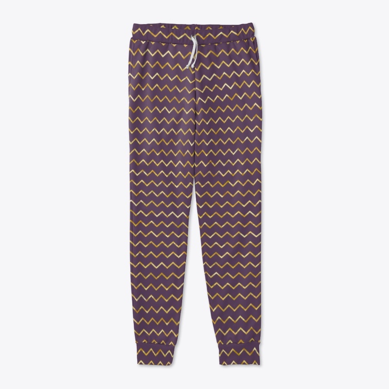 Gold and Purple Zig Zag Lines 