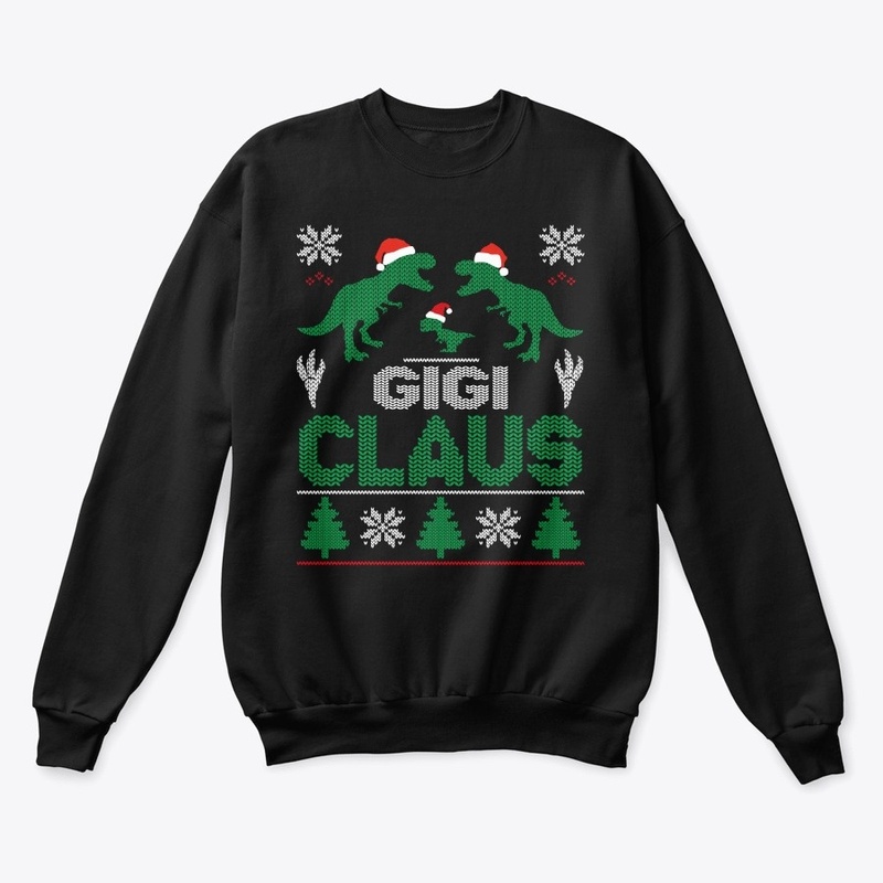 Funny Gigi Claus T-rex Christmas T-Shirt