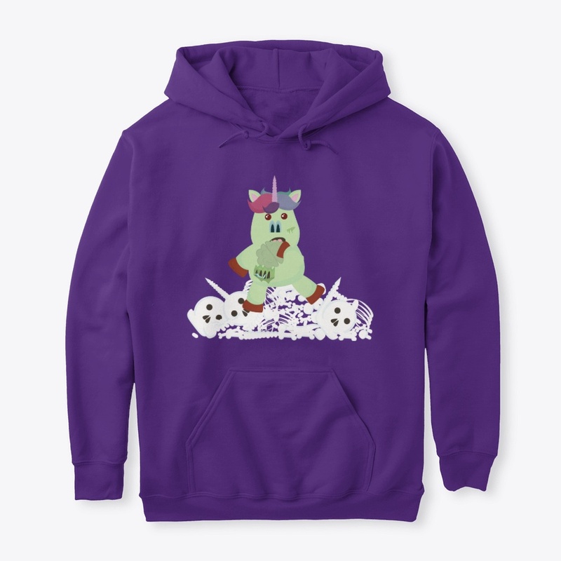 Unicorn Sitting On A Pile Of Bones