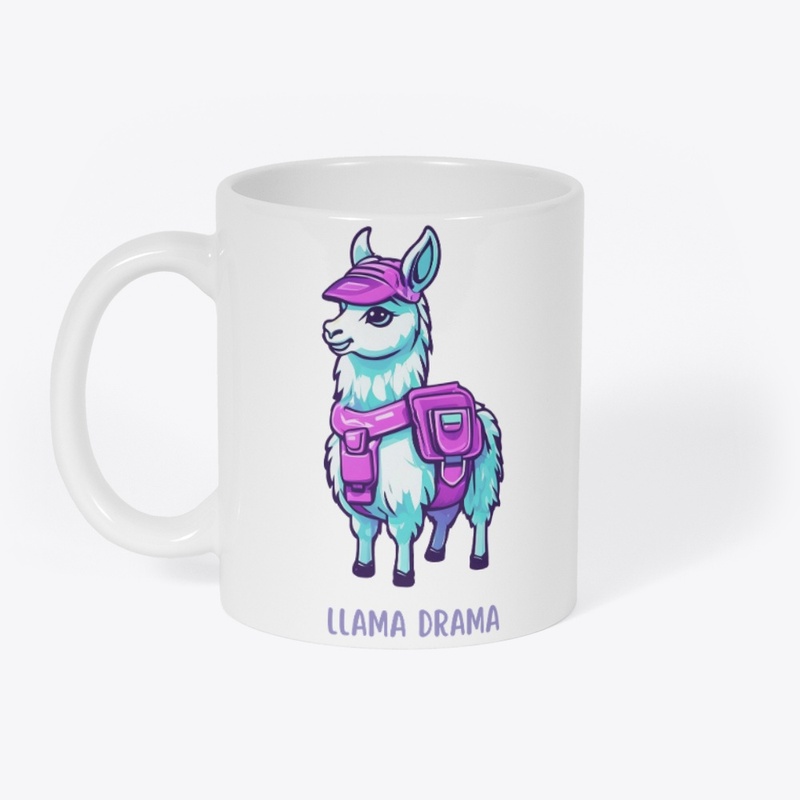 Cute Llama with Purple Hat & Backpack