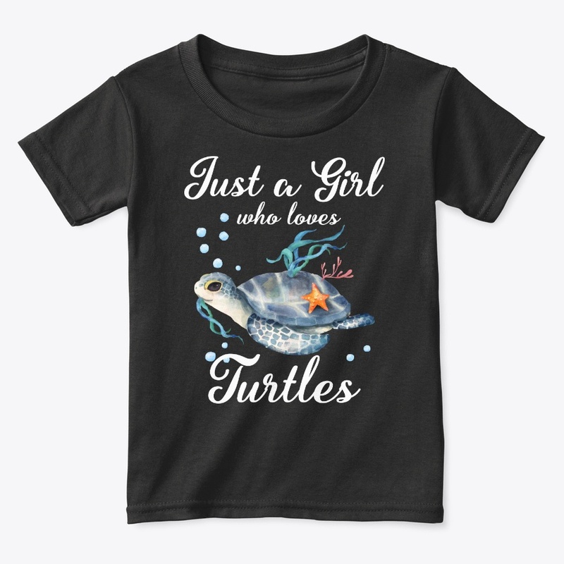 Girl Loves Turtles Watercolor Style