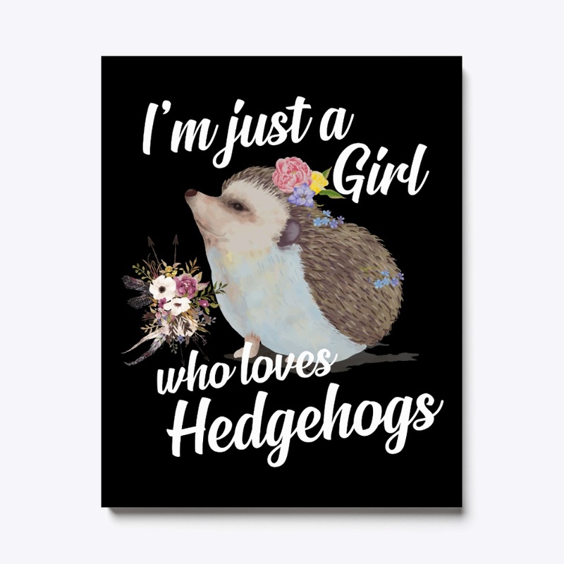 Girl Loves Hedgehogs Watercolor Style