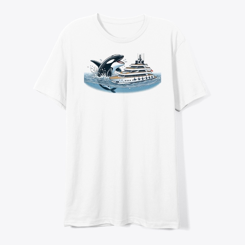 Orca Whales Against Boats