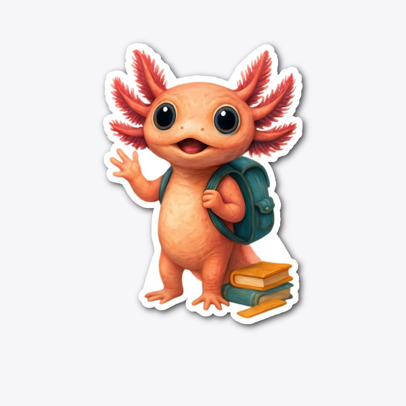 Cute Axolotl School Buddy