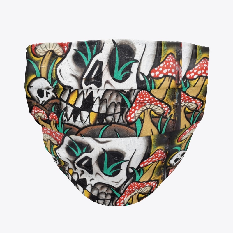 Skull head with Mushrooms