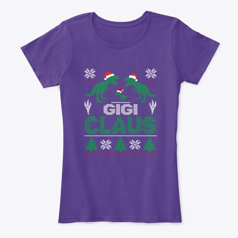 Funny Gigi Claus T-rex Christmas T-Shirt