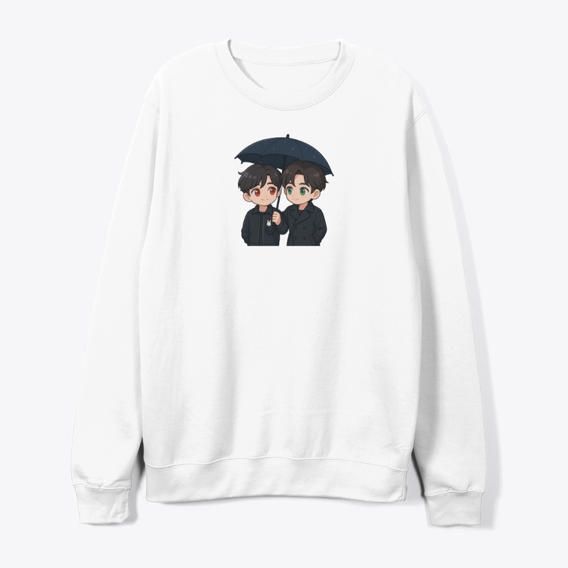 BJYX Chibi Art | Cute Duo Under Umbrella