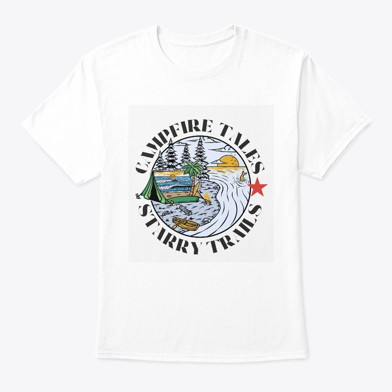 Camp fire tales logo design t- shirt 