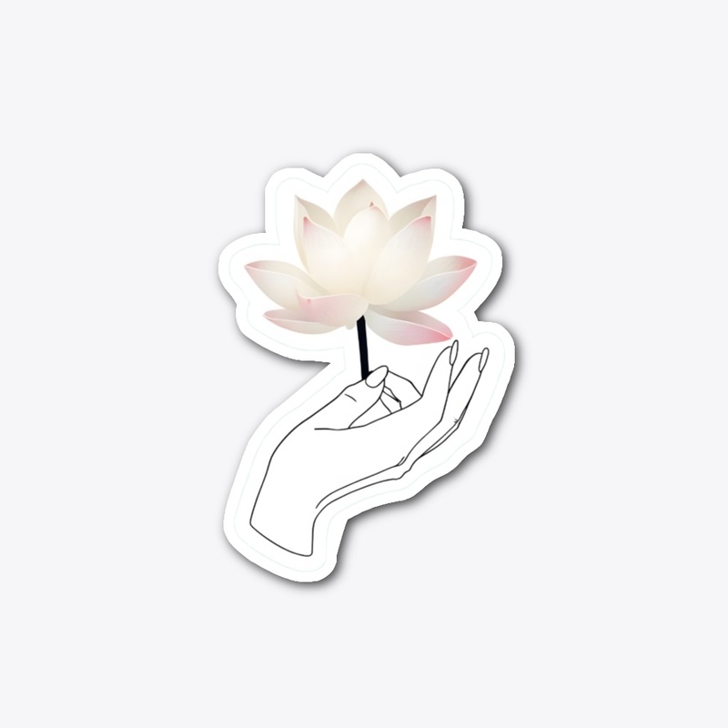 Line Art Hand Flower Minimalist Tee.