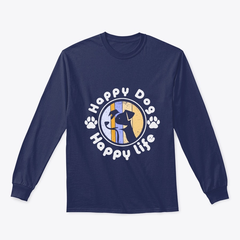 Happy Dog, Happy Life - Vintage T-Shirt