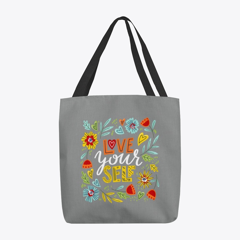  Yellow Orange Love Yourself hand bag