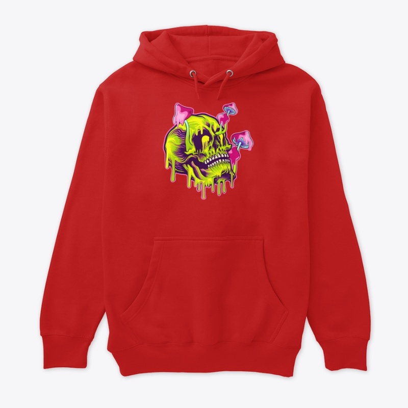 Psychedelic Skull and Mushrooms